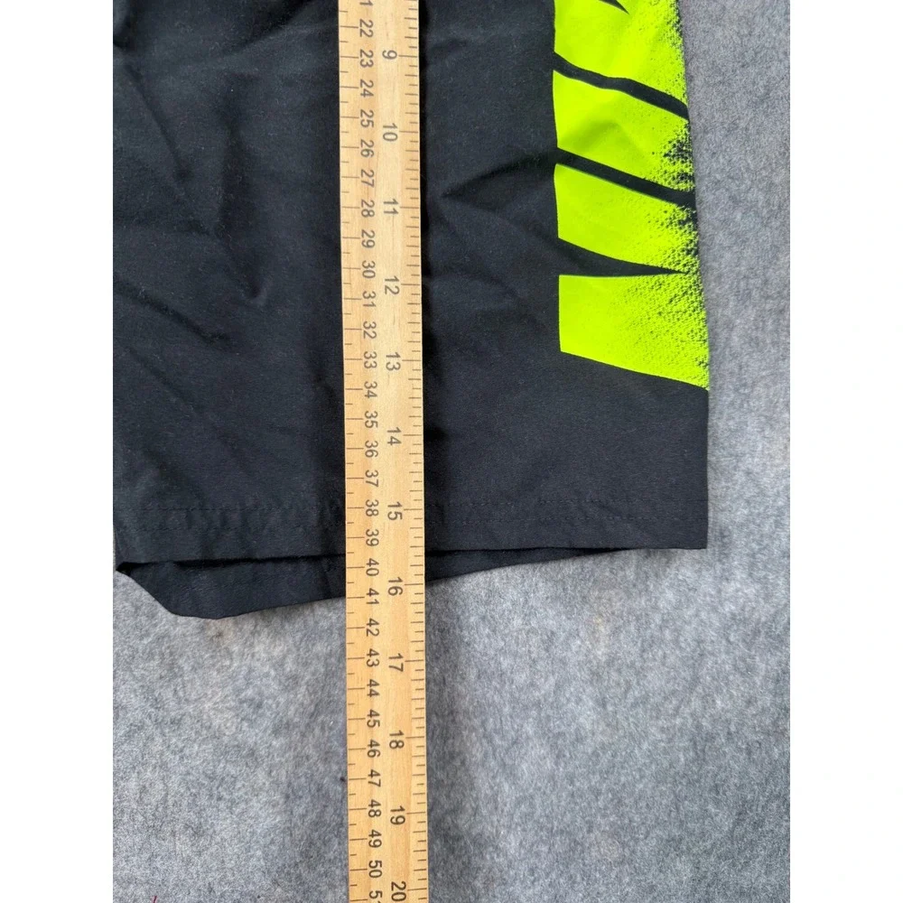 Nike Boys Swim Trunks Black Neon Yellow Mesh Lined Shorts Size‎ Medium M 10-12